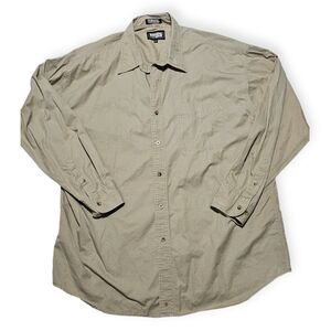 Resistol Rodeo Gear Men's Long Sleeve Button Up Shirt Beige Than Khaki Size XL